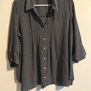 Rose & Olive Black and White Polka Dot Button Down Shirt